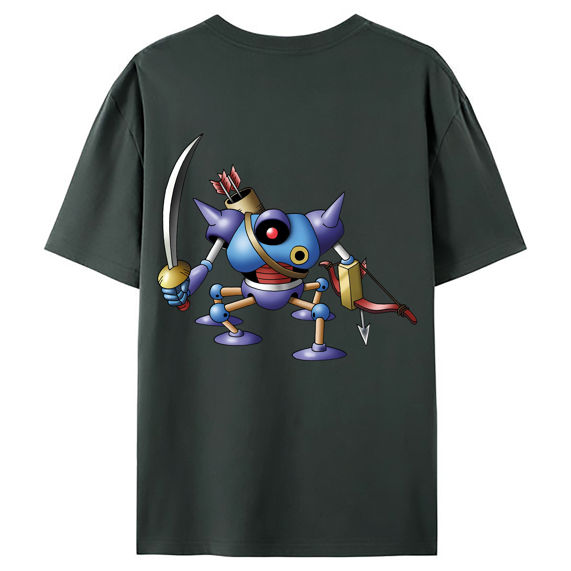 （画像用） ドラゴンクエスト Doragon Kuesuto Dragon Quest 綿100％ メンズ半袖Tシャツ（バックプリント） 通気性